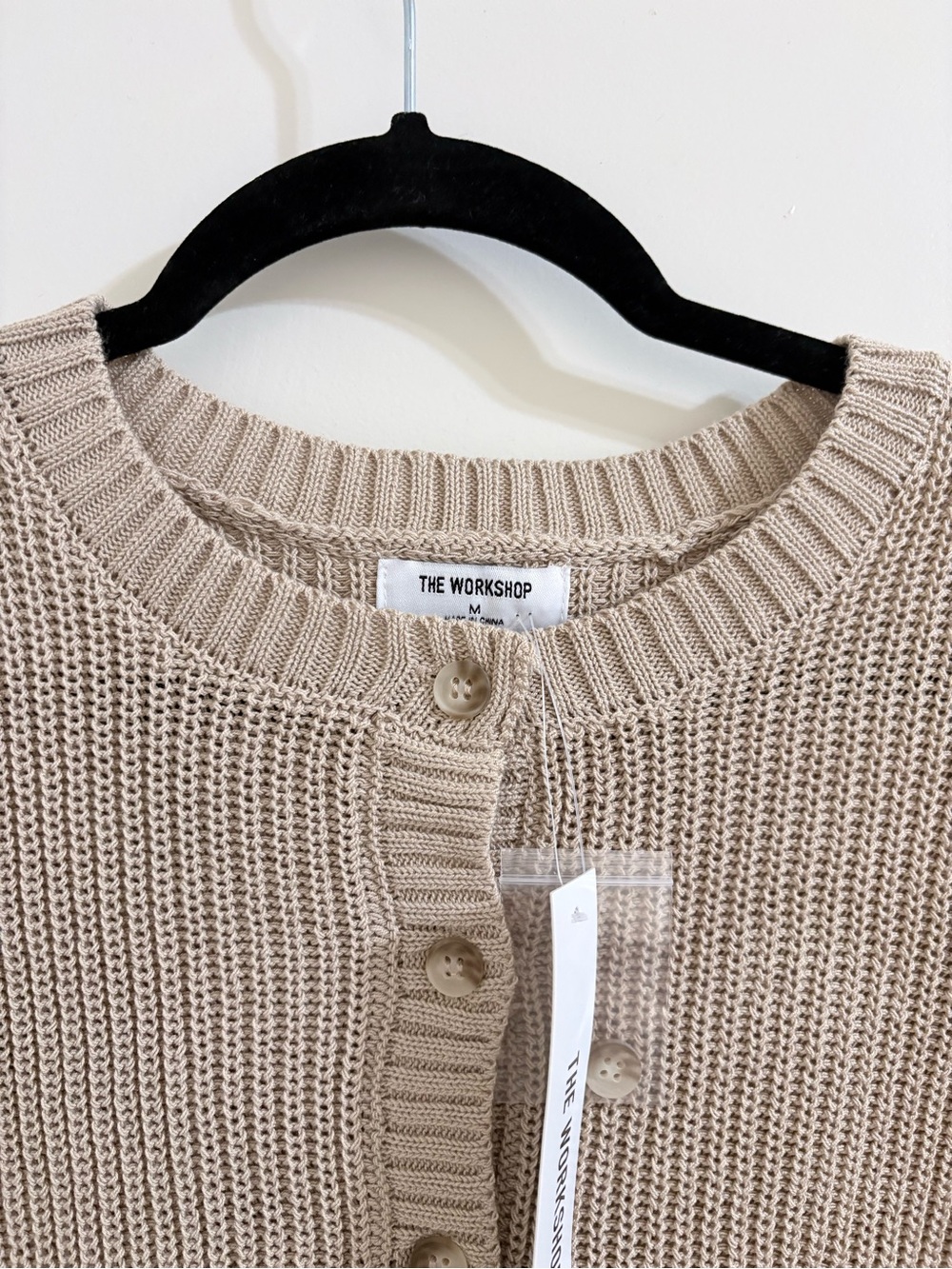 a.n.a Beige Button-Front Knit Shell - Picture 2 of 3